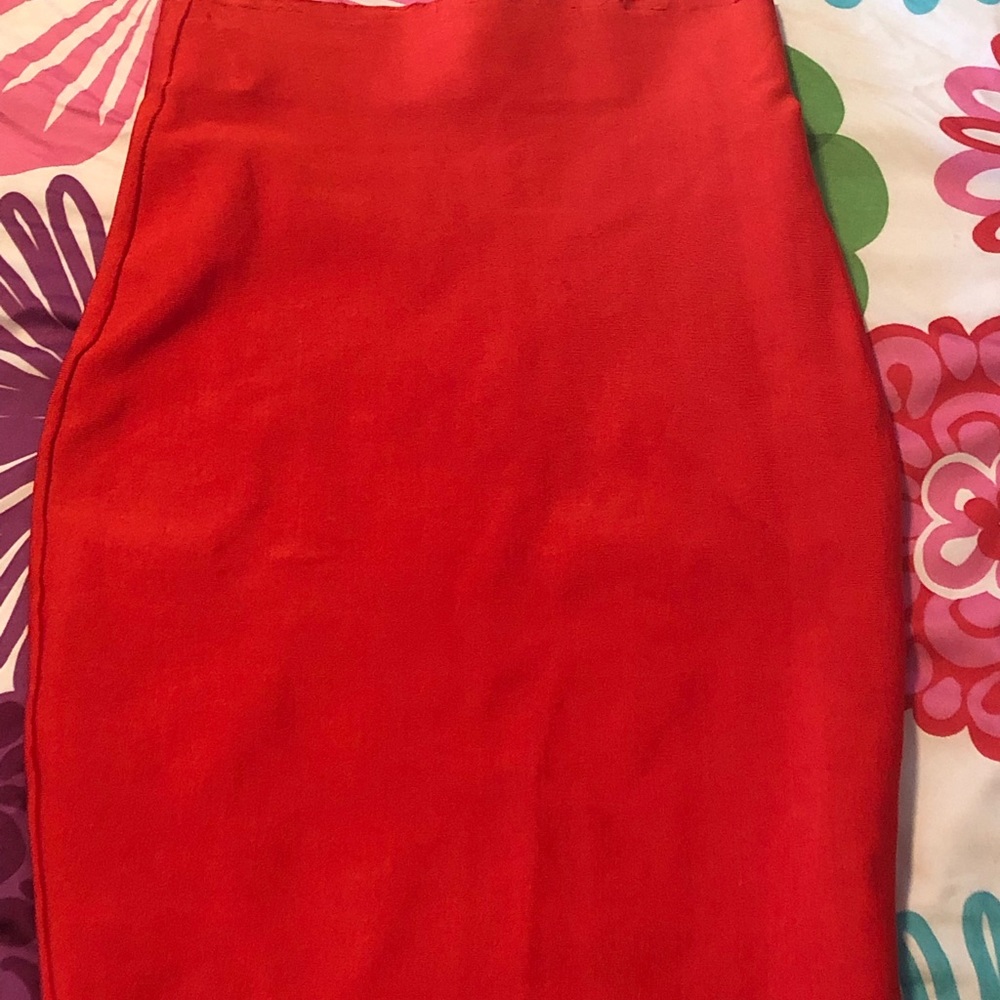 Orange / rust bandage mid skirt